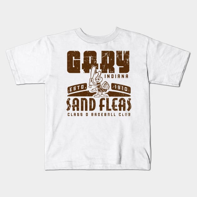 Gary Indiana Sand Fleas Baseball Kids T-Shirt by MindsparkCreative